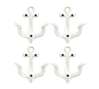 Zunate 4PCS Nautical Towel Hooks Anchor Vintage Iron Wall Hooks 2 Hook Hanging Rack Rustic Coat Heavy Duty for Bathroom Marine Decor Cottages (4 Pcs)