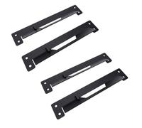 Zunate 4PCS Small Metal Mounting Bracket Fit for Toughbuilt Stacktech, Black Heavy Duty Mounting Feet for Wall Workbench Garage Workshop Organization