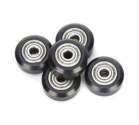 Zunate 5Pcs POM Pulley, 625zz Bearing 24mm Passive Round Wheels Rollers,for All DIY 3D Printer (Black)