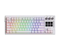 Zunate 75% 78 Key Gasket Mechanical Keyboard, RGB Backlit 10 Light Modes Gaming Keyboard with Five Layer Padding Mechanical RED Switches with 6 Customized LED Keys & 3 Toggle Knobs (White)