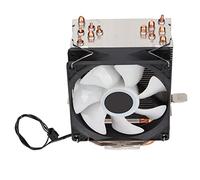 Zunate 90mm CPU Cooler,Low Noise Excellent Heat Dissipation Six Tubes RGB Light, 3pin 38 CFM Computer Cooling Fan,for Intel LGA775/1155/1156/1366/2011 for AMD AM2/AM2+/AM3 (single fan)