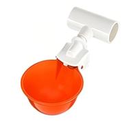 Zunate Automatic Chicken Waterer Cups, 30 Sets Poultry Drinking Bowl with 1/2in PVC Tee Fitting, Water Dispenser Feeder for Duck Goose Turkey, Automatic Watering System (30 Bowls + 30 Mats + 30 Tee