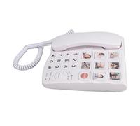 Zunate Big Button Corded Phone with Adjustable Volume and Remote SOS Dialing for Elderly Visually Impaired in Home White