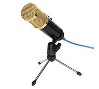 Zunate Bindpo Microphone with Bracket & Fixing Clip, USB Condenser Microphone KTV Music Microphone Games Video Chat Music Recording Live Broadcasting (Gold)