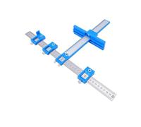 Zunate Cabinet Hardware Jig, Punch Locator Drill Guide for Handle Knob - Blue Carbon Steel Adjustable Cabinet Handle Template Jig with Storage Bag for Wood Drilling Dowelling (Blue)