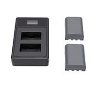 Zunate Camera Battery Charger 2 Pack. 1500mAh Li Ion Replacement Batteries Dual Slot USB LED Charger with Type C and Micro USB Input