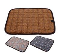 Zunate Cooling Dog Mat for Summer XL | Breathable Rattan & Soft Plush Double Sided Pet Bed, Reversible Non-Slip Cat Cushion for Floor, Washable Sleeping Pad for Crate & Small Dogs 0-20kg (XL)