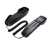 Zunate Corded Telephone, Wall Mountable Basic Retro Landline Phone with DTMF CID Caller ID LCD Screen Memory Storage for Home Hotel Kitchen Garage Elevator (Black(English Version))