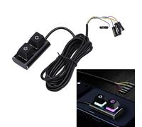 Zunate Desktop Computer Power Switchs, External PC Power Buttons Extension Cable 6.56FT with On Off and Reset Switchs, with 7 Color Auto Cycling Light