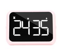 Zunate Digital Timer, Adjustable Brightness, Mirror Design for Cooking, Fitness, LED Display, Timer for Study, Kitchen, ABSScreen 4 Inch (Pink)