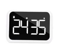 Zunate Digital Timer, Adjustable Brightness, Mirror Design for Cooking, Fitness, LED Display, Timer for Study, Kitchen, ABSScreen 4 Inch (White)