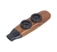 Zunate Dual Hole Kazoo Flute with Adjustable Sound for Musical Performances Ideal for Camping and Traveling Compact Size 115 X 32 X 20mm (Natural Wood)