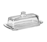 Zunate Durable Glass Butter Tray with Lid for Traditional Butter Storage Functional Addition (Clear)