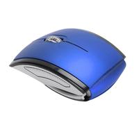 Zunate Folding Wireless Mouse Portable 2.4G Ergonomic Computer Mouse with Magnetic Power Switch, Foldable Travel for Laptop PC Users On The Go (Blue)
