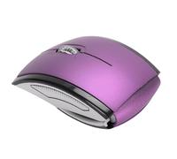Zunate Folding Wireless Mouse Portable 2.4G Ergonomic Computer Mouse with Magnetic Power Switch, Foldable Travel for Laptop PC Users On The Go (Purple)