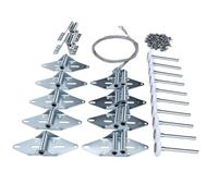 Zunate Garage Door Hardware Kit with Roller Hinge Top Bracket Wire Rope for 7ft Height Nylon Roller Replacement, Heavy Duty Galvanized Hinges and Steel Cables, Quiet Operation, 160 LBS
