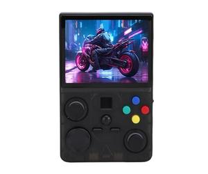 Zunate Handheld Game Console HD Screen WiFi Open Source Dual Joystick for Home and Travel ABS Black Portable Retro Video Game Console for System (64G)