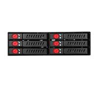 Zunate High-Speed 6-Bays HDD SSD Mobile Rack with Fan and Secure Locker, Effortless Hot-Swap for PC 5.25'' Drive Bay, Durable Metal, Black