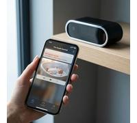 Zunate Indoor Camera with Clock, WiFi Security Camera with APP, Motion Detection, Night Vision, 12/24 Hour Formats