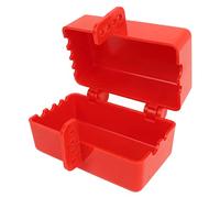 Zunate Industrial Electrical Plug Lock 5mm Wall Thickness Lockout Tagout Device for Factory Construction Sites, Double Opening Quad Lock Insulation Plug Cover, Red ABS Power Outlet