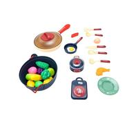 Zunate Kitchen Playset with Light Sound Effects, Kids Kitchen Toy Accessories, Pretend Cooking Pots Pans Utensils, Play Food Fruit Veges, Toddler Cookware for Girls Boys (Blue)