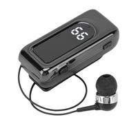 Zunate Lavalier Headphone, Bluetooth 5.4 Wireless Headphone Stereo Retractable Headset with ENC Microphone and LED Power Display, for Business Driving Smartphones (Black)