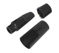 Zunate Leather Ligature Alto Saxophone Mouthpiece Set | Plastic Cap Kit For Beginner Sax Players (Black)