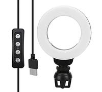Zunate LED Ring Light, 4 Inch LED Dimmable Ring Lamp for PC, 32006500K Color Temperature Selfie Circle Light, with Clip for Online Teaching Video Conference Vlog