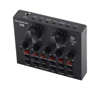 Zunate Live Broadcast Sound Card with 112 Sound Effects, 7 Connection Modes, Reverb & Volume Control, for Phone, Computer, and Tablet - Multi-Device Mixer for Streaming,
