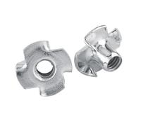 Zunate M8 Carbon Steel T Nut 4 Prong Tee Nuts for Woodworking Captive Nuts, Zinc Plated Square Base Insert for Wood Chipboard, 30Pcs (M3 (50 pcs/Pack))