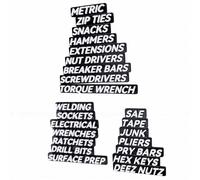 Zunate Magnetic Tool Box Organization Labels, 23 Preprinted Labels with Magnetic Tape, Craft Toolbox Tags for Tool Storage, Workbench, Workshop, Garage