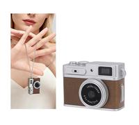 Zunate Mini Keychain Camera, 1080P FHD Retro Digital Camera, 0.96 Inch Screen Tiny Video Recorder, Long Battery Life, Portable Thumb Camcorders for Travel Vlog Study (Brown)