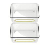 Zunate Modern Golden Trimmed Paper Extraction Wall Mounted Glove Dispenser for Office Home (Transparent)