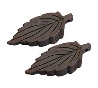 Zunate No Drill Door Stop Wedge | Heavy Duty Non-Slip Leaf Shaped Floor Stopper for Home (Brown)