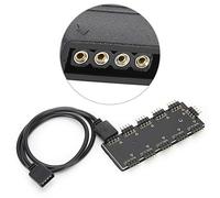 Zunate PC Chassis Fan Hub Expand a Main Plate Interface At 10 1-10 RGB Cube Controller with Extension Cable for RGB Fans and Other Equipment (One-point ten 12V ARUA hub)