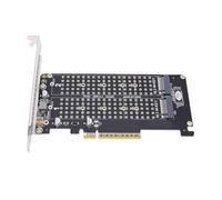 Zunate PCIe Dual M.2 NVMe SSD Adapter Card for Desktop | High Speed 64Gbps, Multi Size Support 2230 2242 2260 2280, Desktop Build, Storage Expansion