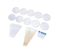 Zunate Petri Dishes Science Project Kit with 4 Test Tubes 10 Droppers Cotton Swabs Disposable Transparent Culture Dishes for Laboratory School Experiment (10 Cotton Swabs 10 Petri 10