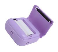 Zunate Pocket Small Thermal Printer, BT 203dpi Portable Thermal Inkless Sticker Maker Machine with 1 Rolls Printing Paper for Phone DIY Bill Photo Memo Wrong Question Printer Photos (Purple)