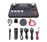 Zunate Podcast Microphone Bundle, Condenser Mic with Boom Arm and Sound Interface, Adjustable LED Screen Built in Soundboard for PC Recording Streaming Podcasting