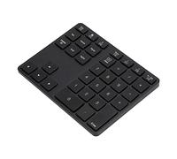 Zunate Portable Wireless Number Pad 35 Keys | Bluetooth 5.0 Rechargeable Numeric Keypad Aluminum Alloy for Laptop Mac Iron Gray (Black)