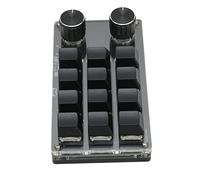 Zunate Programmable Mini Keypad, 12 Key Double Knob One Handed Mechanical Keyboard,RGB Light Blue Switch,PC Universal,for Office, Games, Music, Media