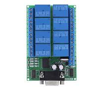Zunate Relay,8-Channel Relay DC 12V,Relay Module,RS232 DB9 Female Interface,with 6 Commands Read,Open,Close,Self-lock,Click,Interlock