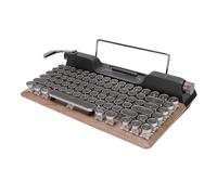 Zunate Retro Typewriter Keyboard, Mechanical Gaming Keyboard with RGB Backlight, Bluetooth 5.0, 83 Kes, Blue Switches, Punk Round Keycap, for Tablet PC Phone Office Game