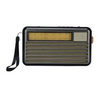 Zunate Retro Vintage Radio, FM AM SW Radio with Solar Power and Rechargeable Battery, Portable Speaker with Pairing, USB TF Card Playback, for Home Outdoor