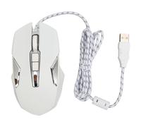 Zunate RGB Gaming Mouse, Adjustable DPI Programmable Buttons Silent and Ergonomic Design, RGB Backlight Plug and Play for Windows PC Laptop (White)