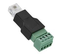 Zunate RJ11 to Screw Terminal Adapter 6P4C Male to 4 Pin Connector for Modem Hubs, EIA/TIA 568B Wiring Standard, Compact Shielded RJ11 Screw Terminal Block Converter