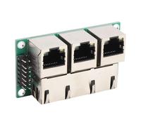 Zunate RJ45 Terminal Board Network Terminal Adapter, RJ45 Keystone Jack Inline 3 Coupler Module Board Ethernet Adapter for Gigabit Network Devices