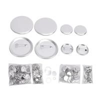 Zunate Round Metal Button Kit Sturdy Aluminum Alloy Button Maker Supplies, Complete 200 Piece Set for Crafting Souvenirs, 2.28 Inch & 1.26 Inch, 100 Sets Each