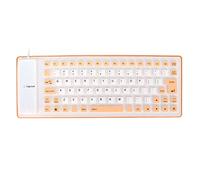 Zunate Silicone Rollable Keyboard | 85 Keys Silent USB Wired for PC, Lightweight Portable Oil Proof Pink (Orange)