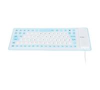 Zunate Silicone Rollable Keyboard | 85 Keys Silent USB Wired for PC, Lightweight Portable Oil Proof Pink (Blue)